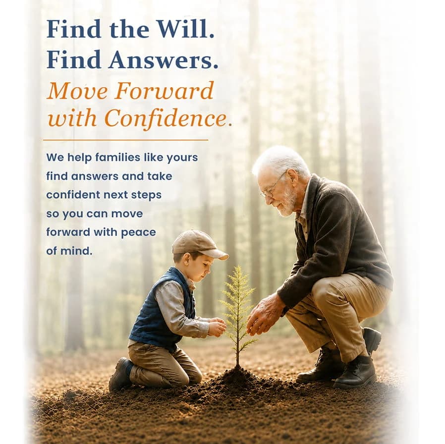 Search the National Will Registry and find peace of mind in minutes.